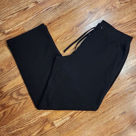 St. John's Bay Active Straight Leg Fleece Sweat Pants Black Size L - Picture 3 of 6